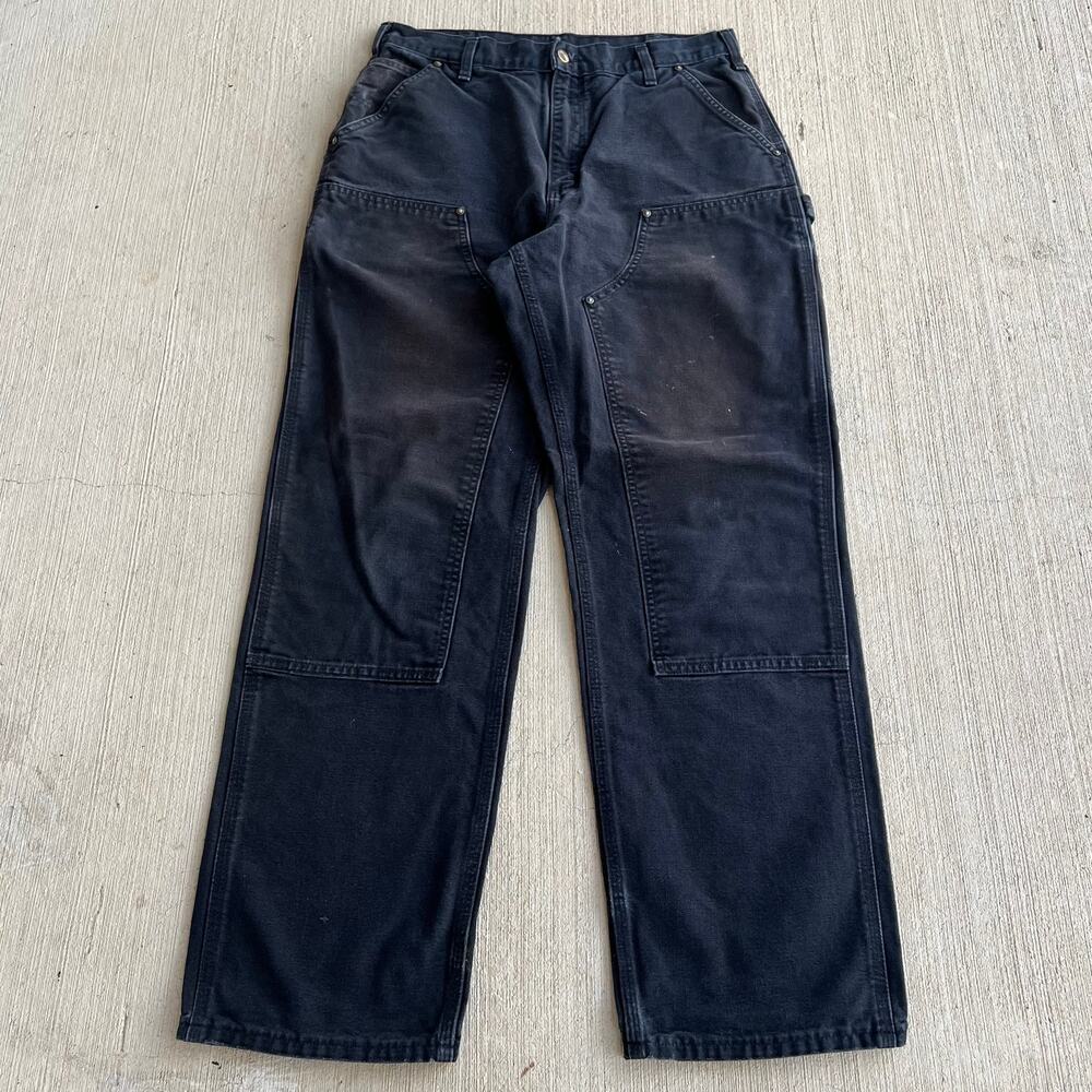 Carhartt B136 BLK black double knee work wear carpenter pants